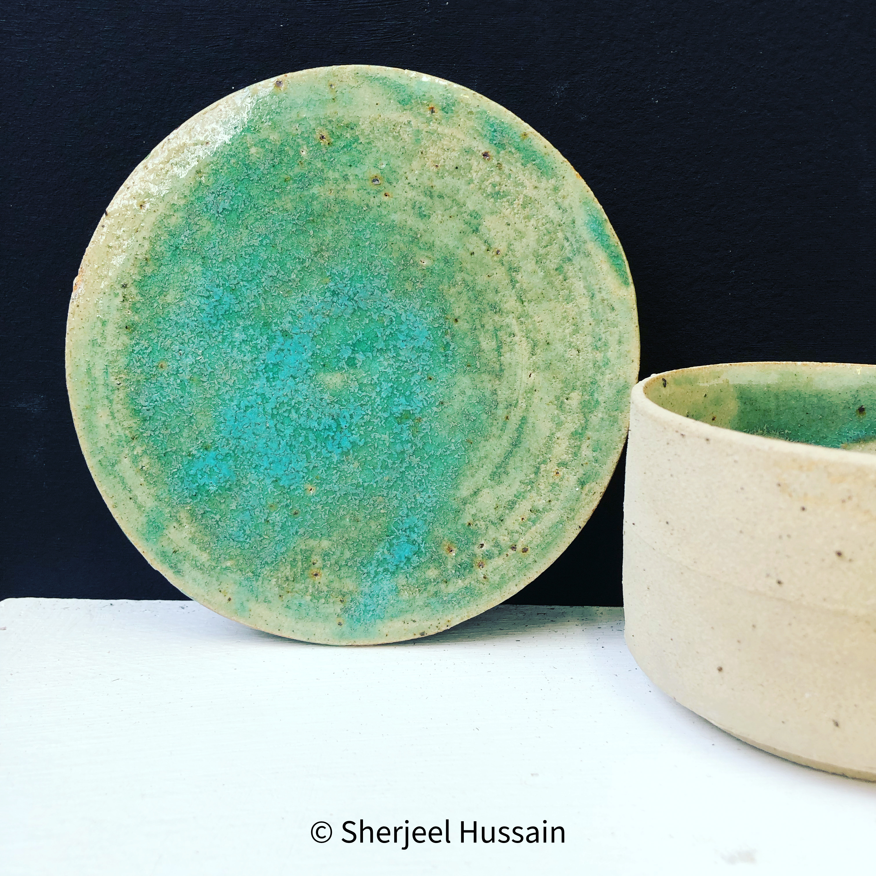 Cone 6 Crystal Emerald test glaze. Created during graduate in residence program and Exhibited at BLEND. 2023 Aberdeen